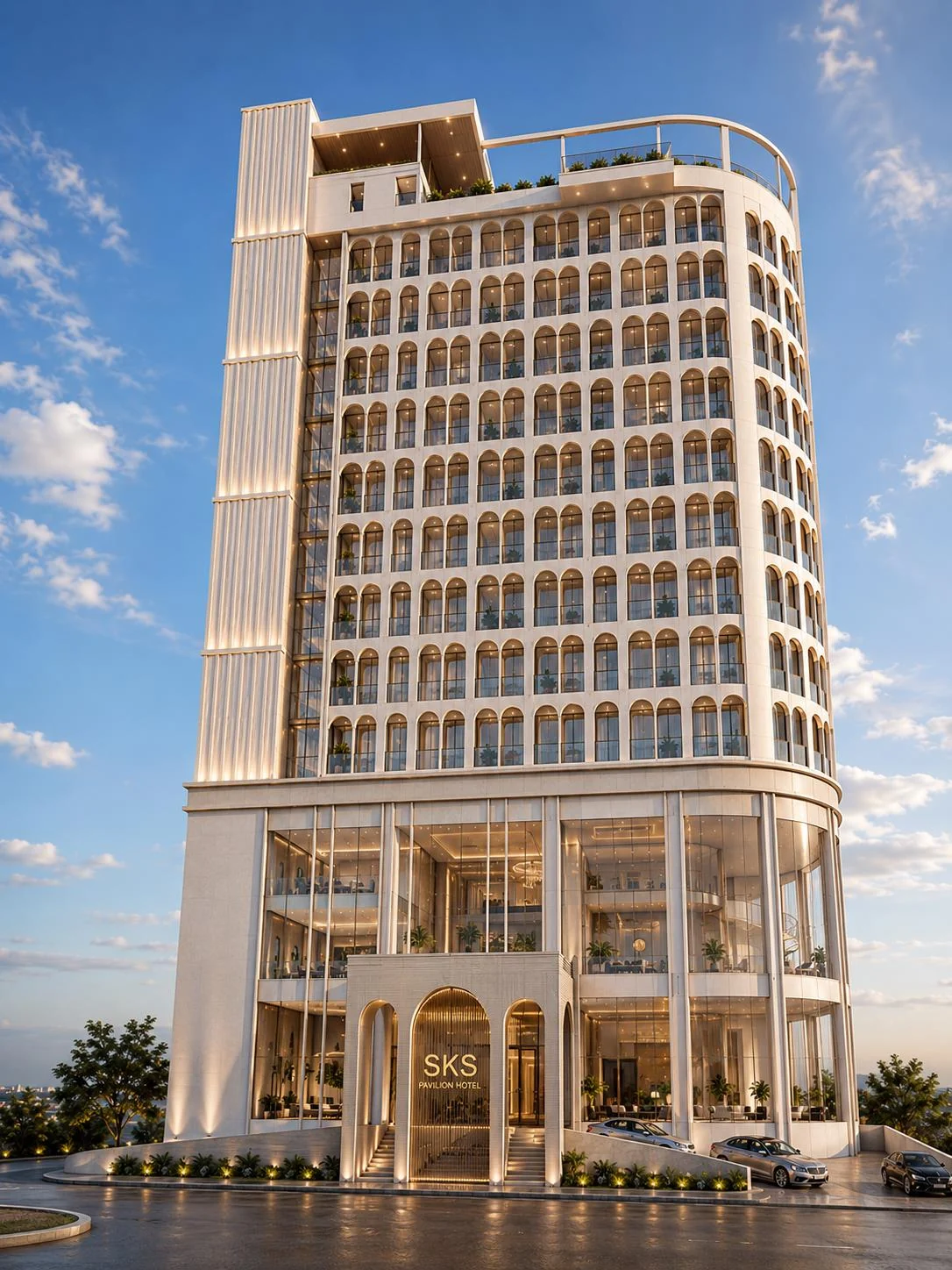 Artist’s impression of the upcoming SKS Pavillion Hotel exterior