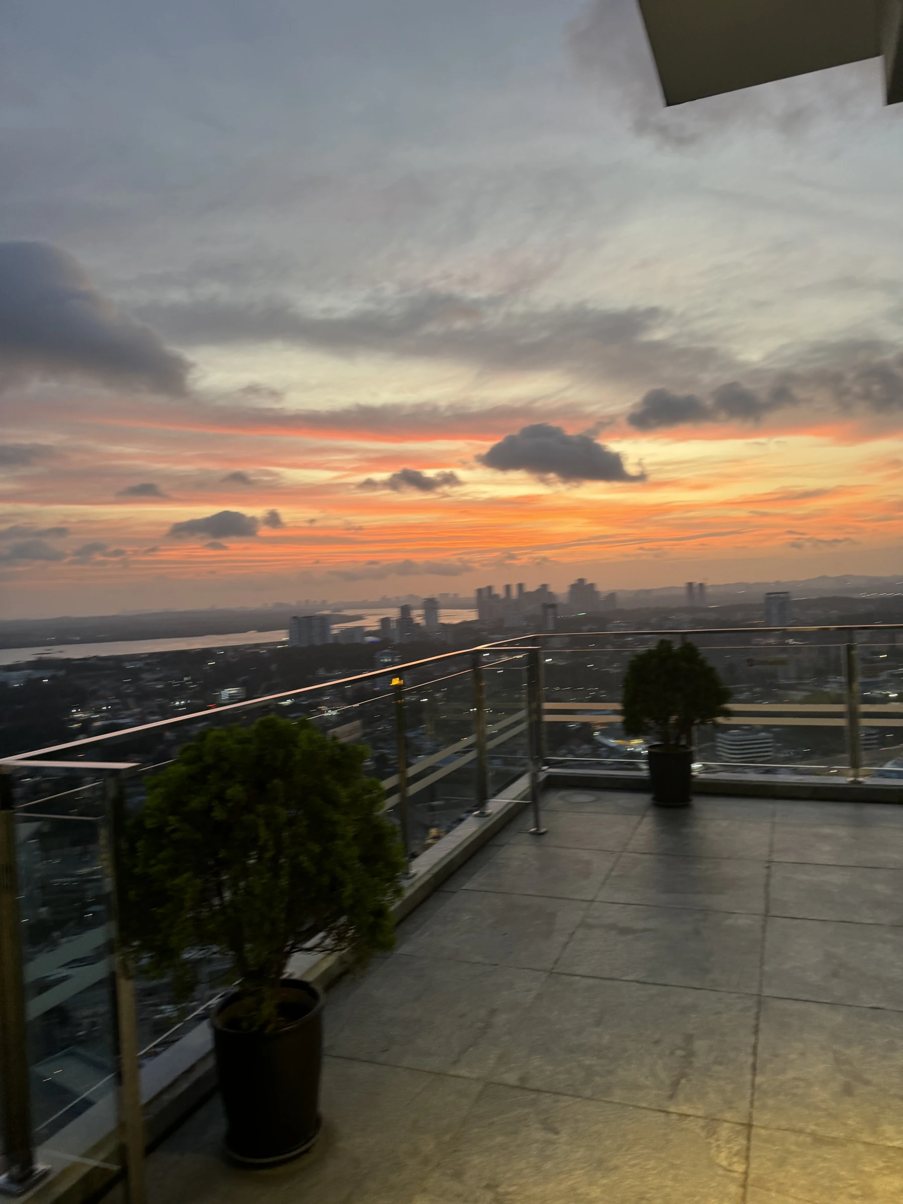 Sunset over Johor Bahru from the Level 39 Sky Roof Terrace at SKS Pavillion Residences